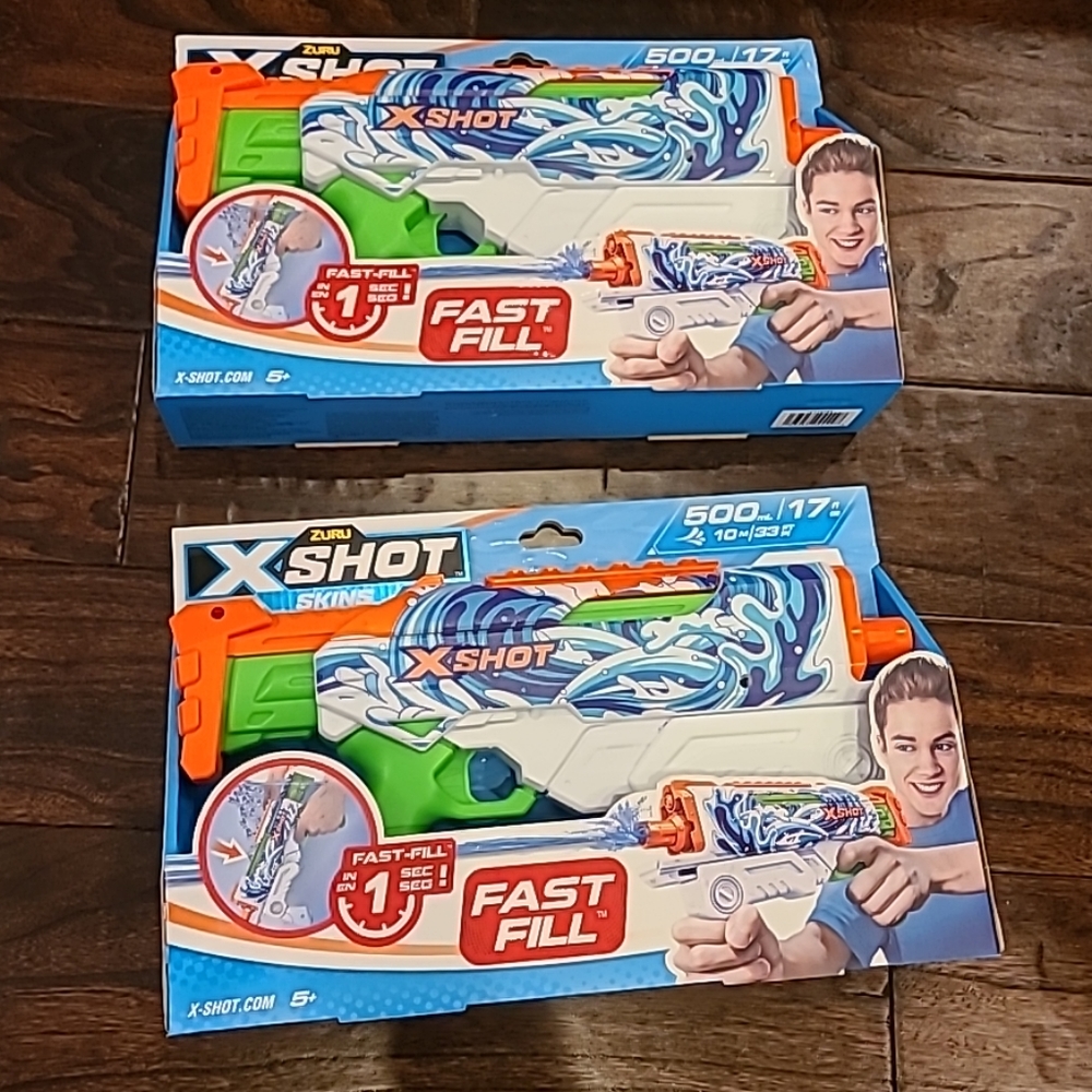 X-Shot Kids Water Gun Fast-Fill Hyperload Water Gun Squirt Blaster Skins New